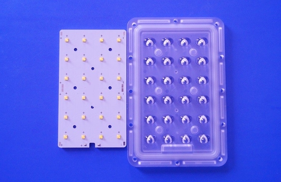 24 Points 145x75 Degree Asymmetric Led Street Light Optical Lens With 3535 PCB Module