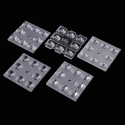 50x50mm led lens 4/6/8/12/16/24 points plastic secondary optics /pmma led optical led lenses for street light/flood light