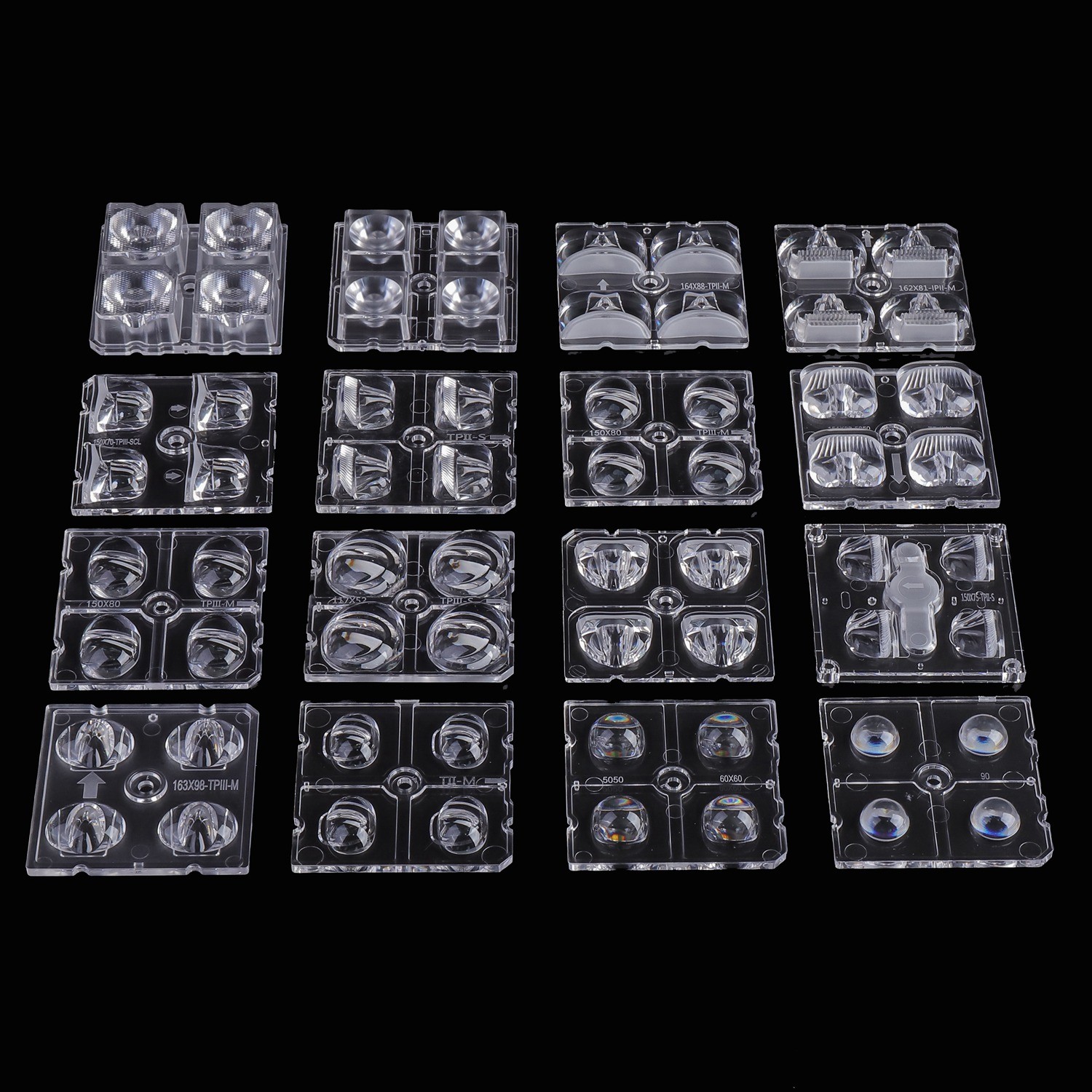 Square 2x2 Modules Led PMMA Lens For IESNA Type II Road Lighting วิดีโอ