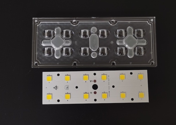 12-in-1 SMD 7070 LED Street Light Module เลนส์แสงกลางแจ้ง ด้วย 158x103 องศา