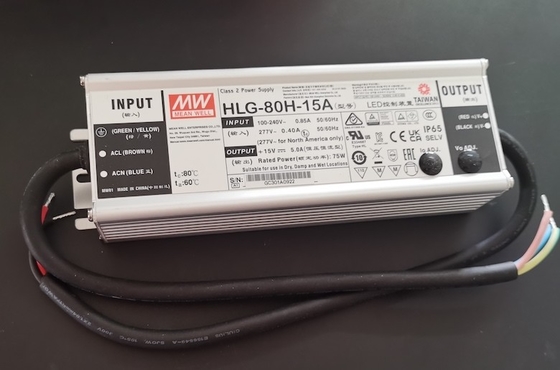 HLG-80H-15A 15v 5A 80W ดริเวอร์ไฟ LED ปรับความเบา