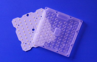 50W Square LED ไฟเมืองชิ้นส่วนเลนส์ 80X150 องศาพร้อม PH3030 SMD LED 160LM / W