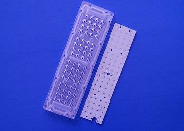 64 SMD 3535 ไฟ LED เครื่องยนต์โมดูลแนวตั้ง 65x150 องศาเลนส์มุมสำหรับโคมไฟถนน Led
