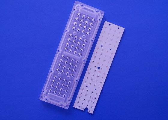 64 SMD 3535 LED Light Engine Module Vertical 65x150 องศา เลนส์สําหรับ LED Street Light Module