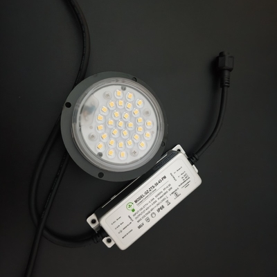 20w 30w 3000k โมดูล led รอบฮีทซิงค์สีดำเลนส์ 90 องศาสำหรับไฟ LED Post-Top