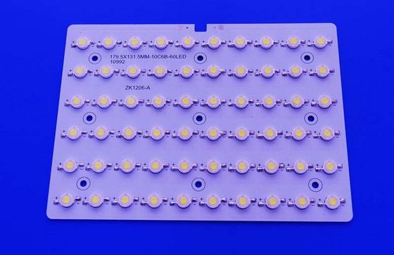 บอร์ด PCB LED SMD เลนส์ 60W พร้อมชิป Bridgelux และวงจร 10 ชุด 6 ขนาน สำหรับโมดูลไฟถนน