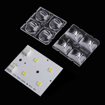 เลนส์ออปติคอล PC LED ขนาด 50 × 50 มม. 30 °สำหรับไฟ LED อ่าวสูง SMD 5050 เลนส์ลำแสงแคบประสิทธิภาพสูงสำหรับแสงอุตสาหกรรมและคลังสินค้า