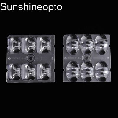 ขายปลีก 50x50mm เลนส์ LED เกรดออปติกส์ PC/PMMA ด้วยความผ่าน 95% สําหรับแสง LED