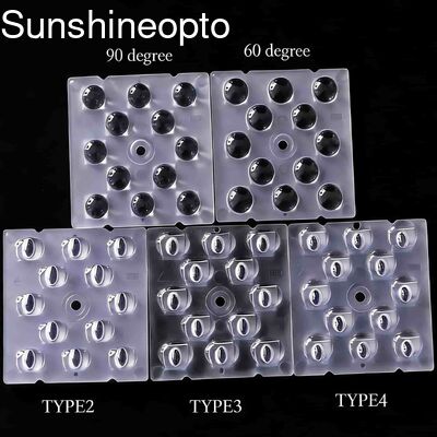 เลนส์ LED PC เกรดออปติคัล 12 IN 1 50X50X5.57 มม. สำหรับแสง