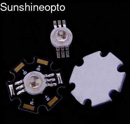 ไดโอดเปล่งแสง LED พลังงานสูง RGB 3W พร้อมมุมลำแสง 120 องศาและการออกแบบดาว