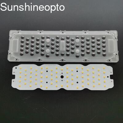 Bulk 50W 72 IN 1 3030 SMD LED PCB Board พร้อมเลนส์ 250x74x6.15 มม. สำหรับโรงงานแสง