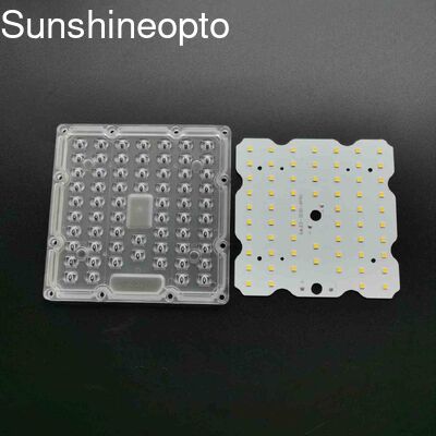 บอร์ด PCB โมดูล LED ขนาด 130x130 มม. พร้อมเลนส์ PC แบบออปติคัลและไฟ LED SMD3030