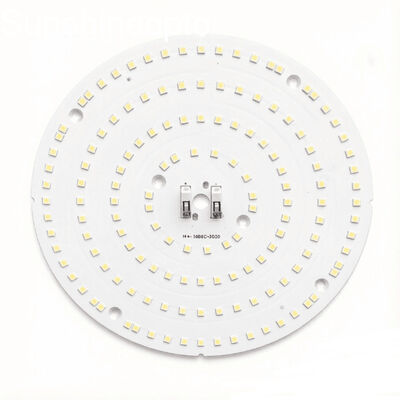 โมดูล PCB LED 100W 3030 พร้อมเลนส์ไฮเบย์การส่งผ่านแสง 92% เลนส์ออปติคัล PC สำหรับโคมไฟอุตสาหกรรมไฮเบย์