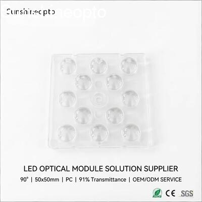 เลนส์ LED High Bay 90 องศาสำหรับเลนส์ PC เกรดออปติคอล SMD 3030/5050 LEDs พร้อมการส่งผ่าน 91%