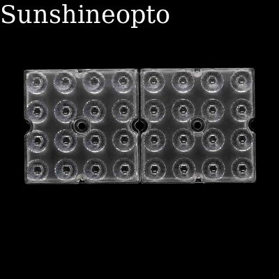20 องศา 3030 SMD PC ออปติคัล LED เลนส์ไฮเบย์ 50 × 50 มม. 16-in-1 เลนส์ลำแสงแคบ