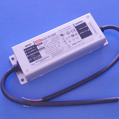 ELG-75-36A IP65 48 ~ 75W ไดร์เวอร์ไฟ LED แรงดันคงที่คงที่ในปัจจุบัน MEANWELL